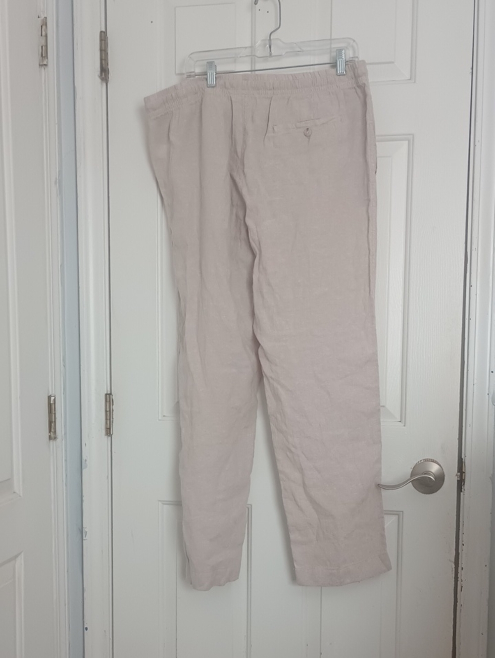 Panama Jack Women's Linen-Blend Drawstring Pants - Light Beige - Picture 4 of 10